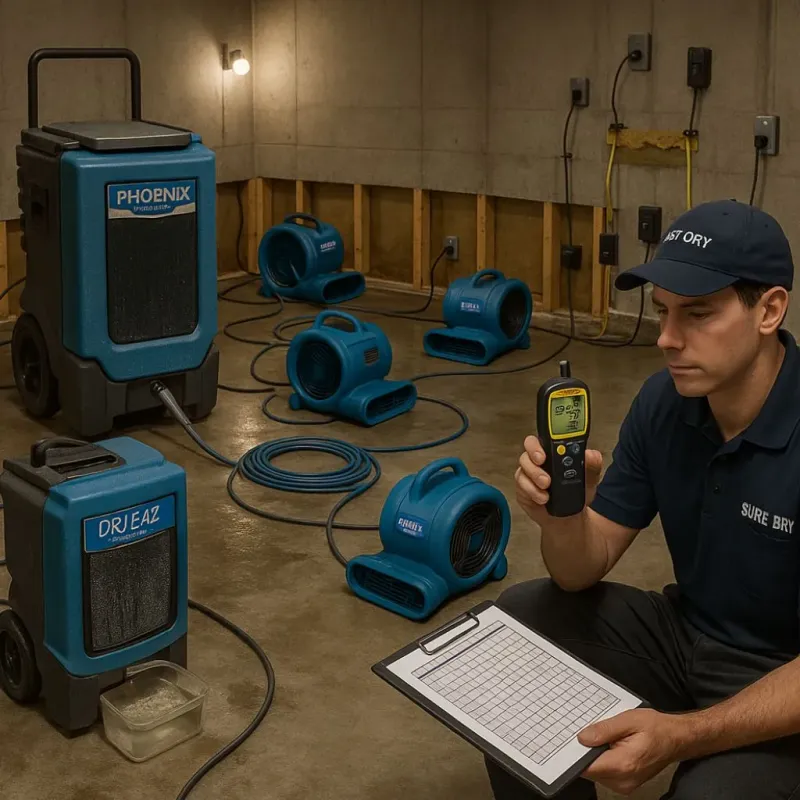 Structural Drying and Dehumidification process in La Crosse, KS